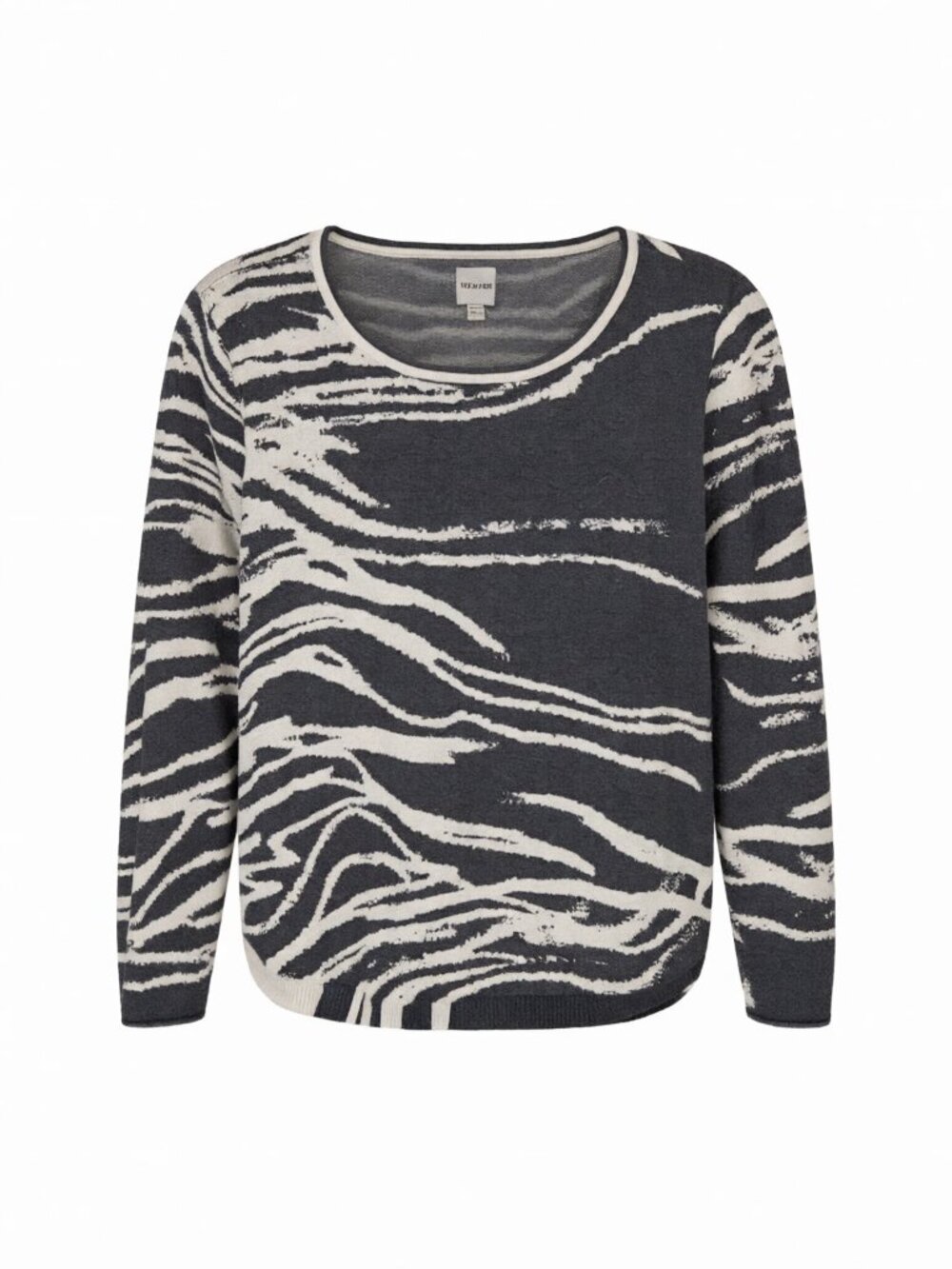 Nic+Zoe Gray White Women's Zebra Print Sweater XL Gray